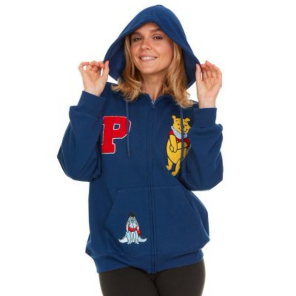 Disney Winnie the Pooh Licensed Ladies Character Holiday Full Zip Up Hoodie - Picture 2 of 8